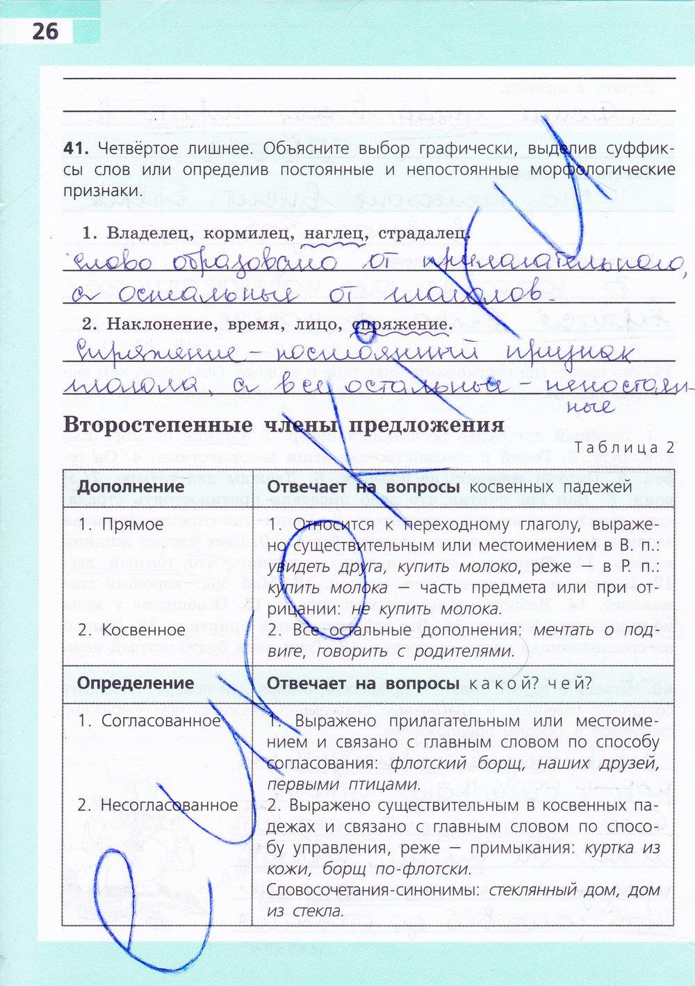 гдз 8 класс рабочая тетрадь страница 26 русский язык Ефремова