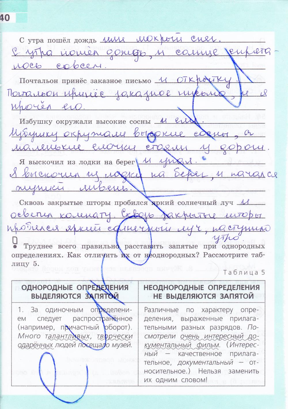 гдз 8 класс рабочая тетрадь страница 40 русский язык Ефремова