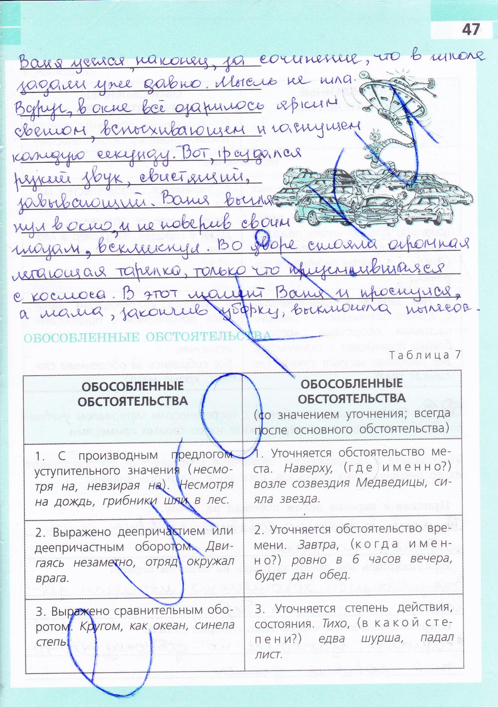гдз 8 класс рабочая тетрадь страница 47 русский язык Ефремова