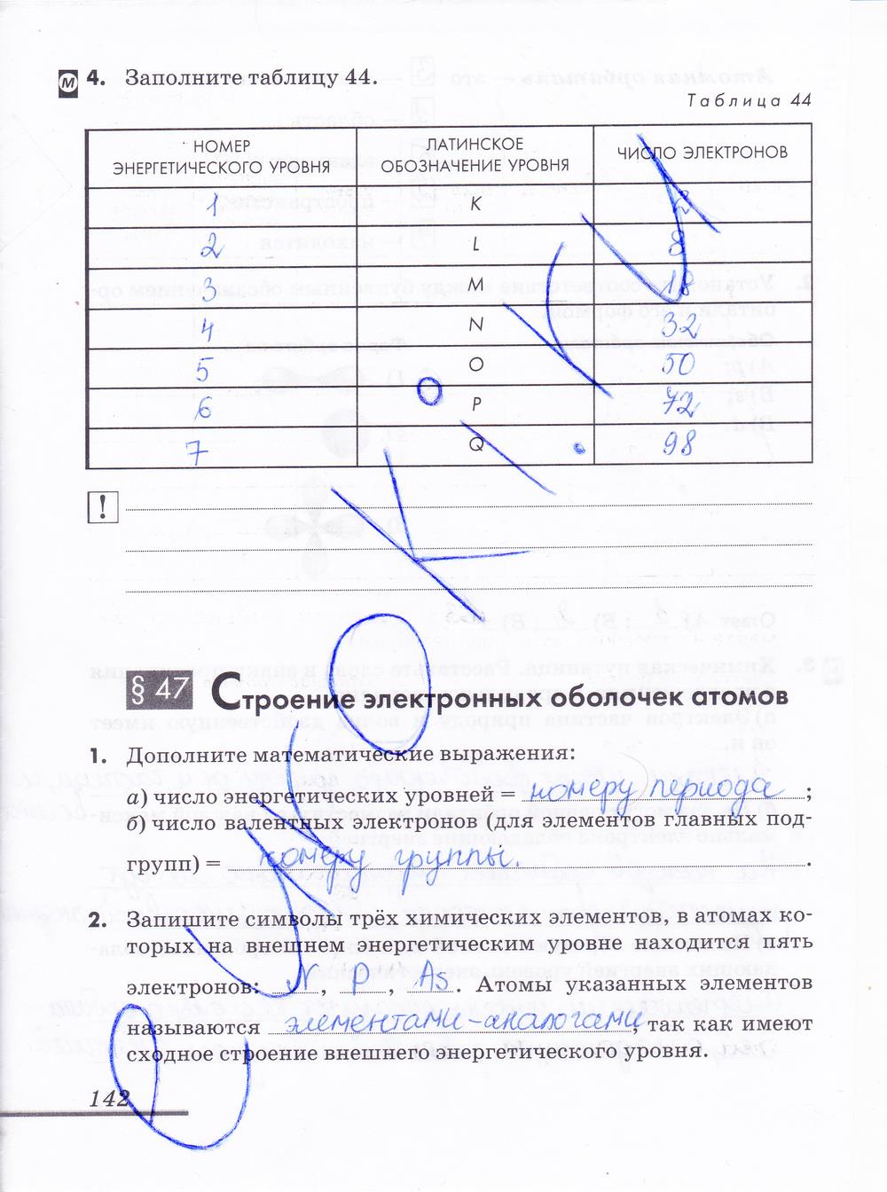 гдз 8 класс рабочая тетрадь страница 142 химия Еремин, Дроздов