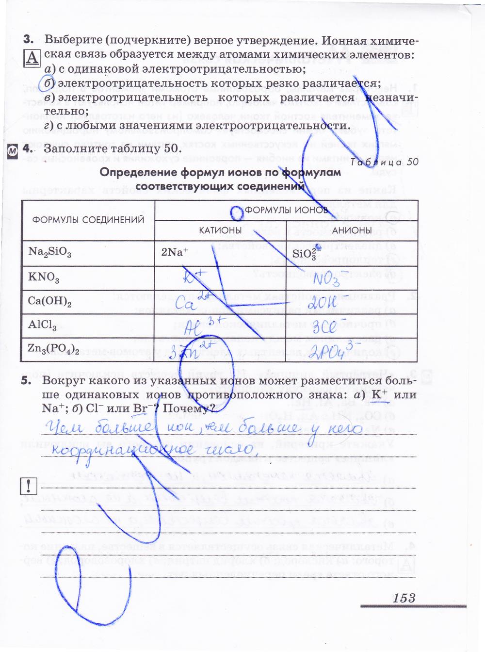 гдз 8 класс рабочая тетрадь страница 153 химия Еремин, Дроздов