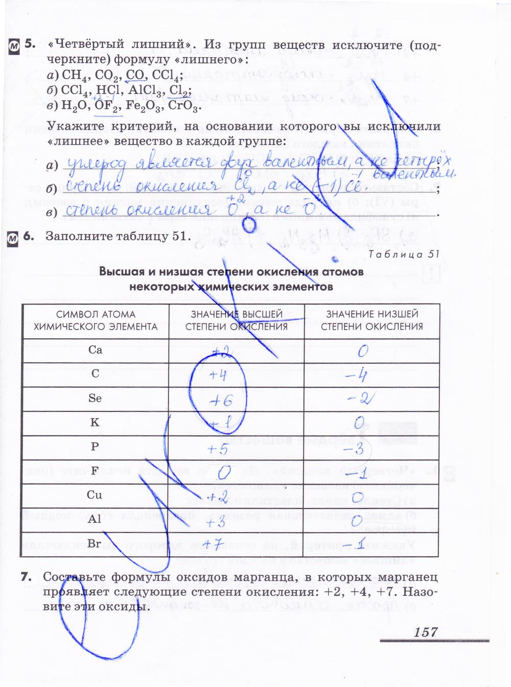 гдз 8 класс рабочая тетрадь страница 157 химия Еремин, Дроздов