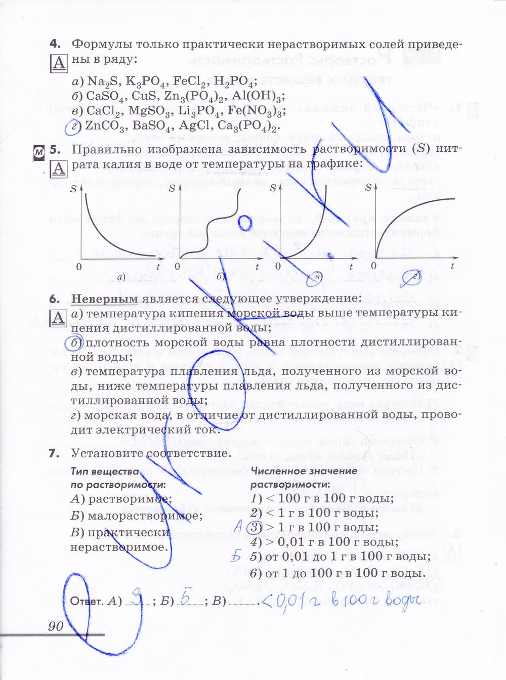 гдз 8 класс рабочая тетрадь страница 90 химия Еремин, Дроздов