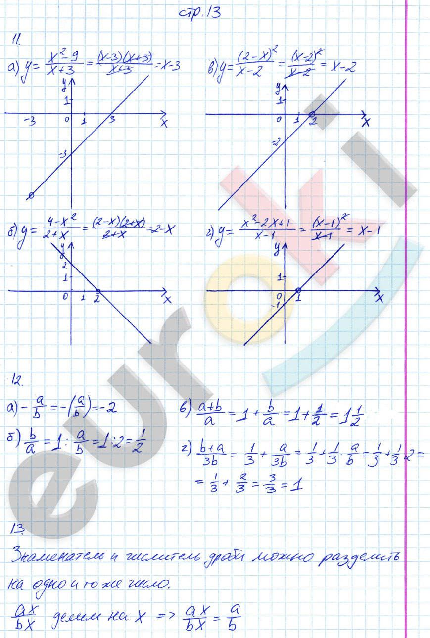 гдз 8 класс рабочая тетрадь страница 13 алгебра Ерина