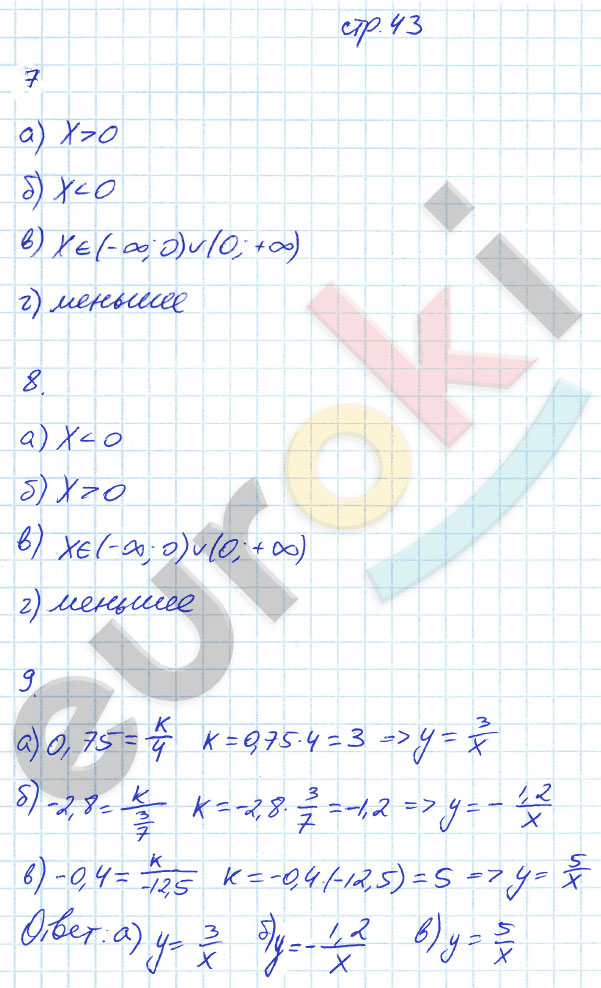 гдз 8 класс рабочая тетрадь страница 43 алгебра Ерина