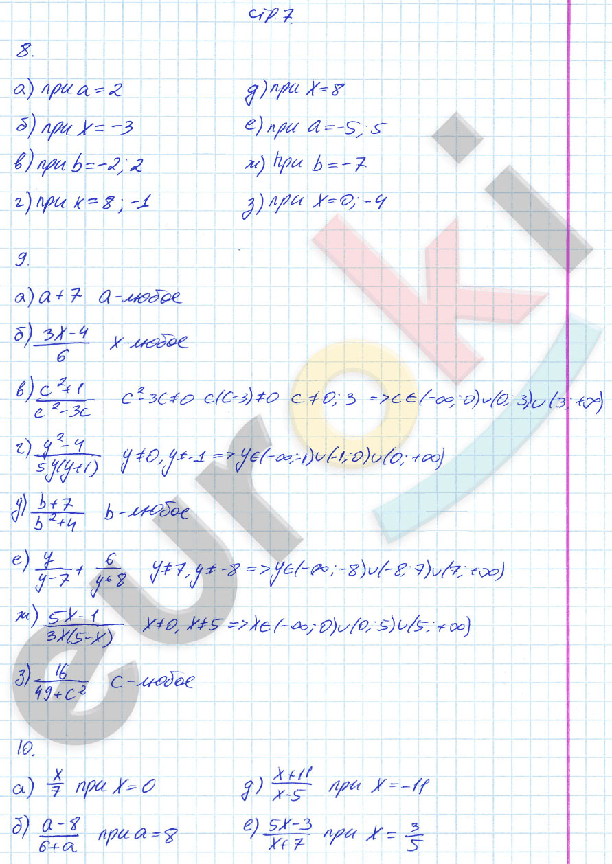 гдз 8 класс рабочая тетрадь страница 7 алгебра Ерина