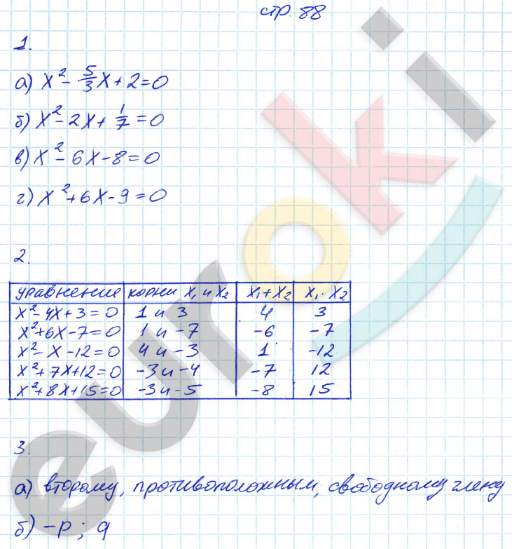 гдз 8 класс рабочая тетрадь страница 88 алгебра Ерина