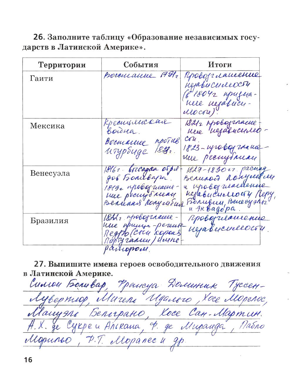 гдз 8 класс рабочая тетрадь страница 16 история Ермакова к учебнику Загладина