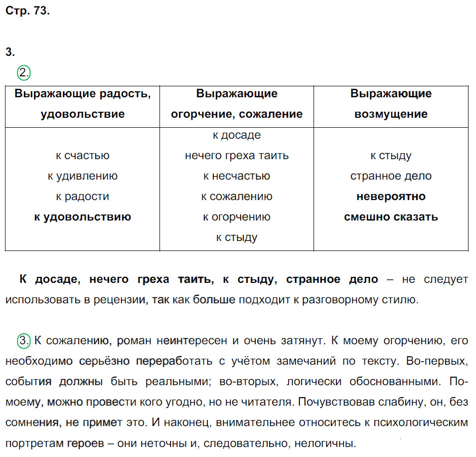 гдз 8 класс рабочая тетрадь страница 73 русский язык Ерохина