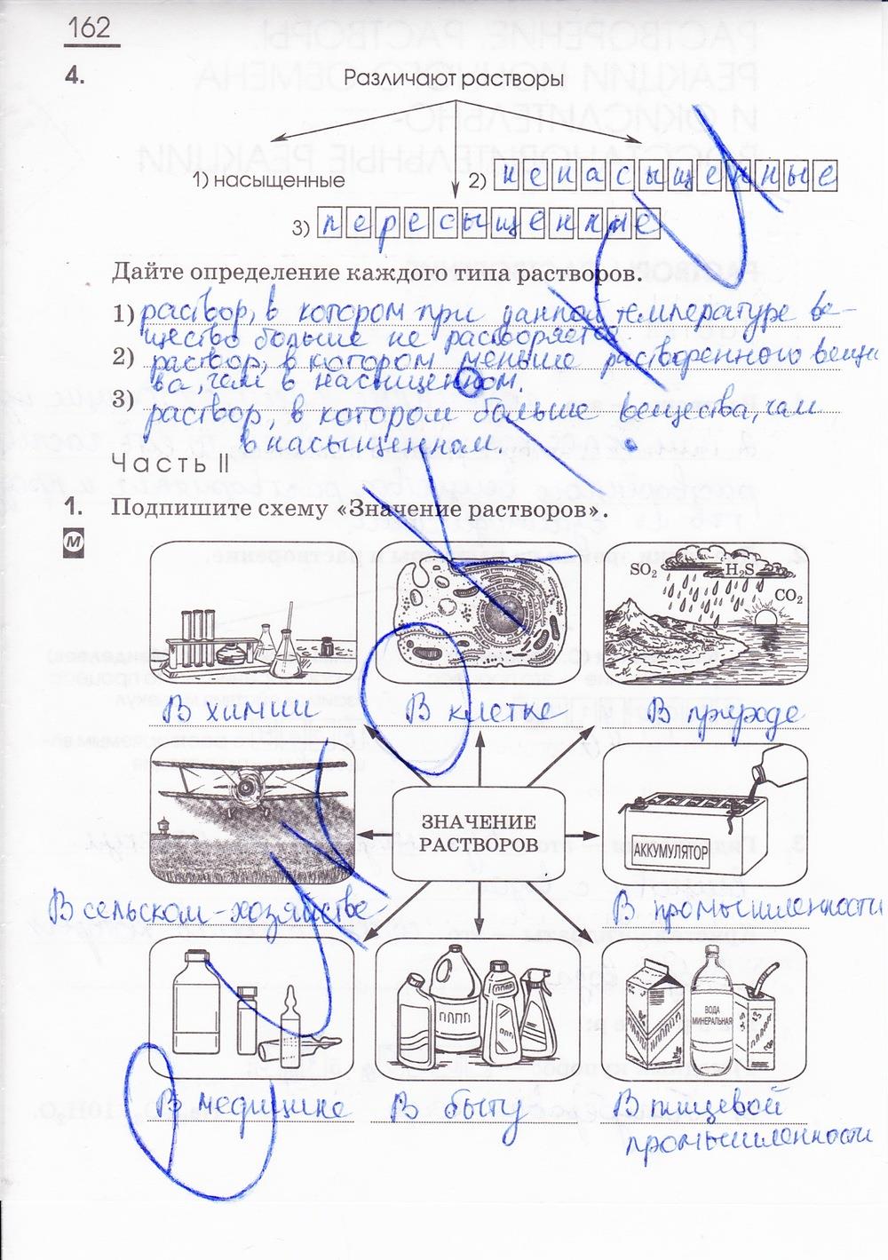 гдз 8 класс рабочая тетрадь страница 162 химия Габриелян, Сладков