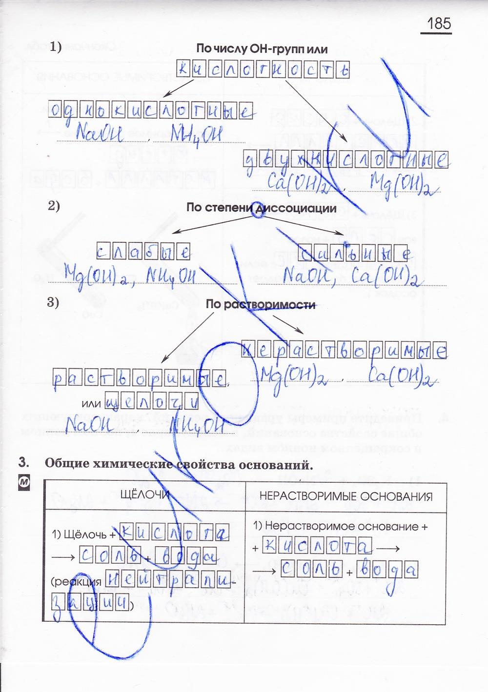 гдз 8 класс рабочая тетрадь страница 185 химия Габриелян, Сладков