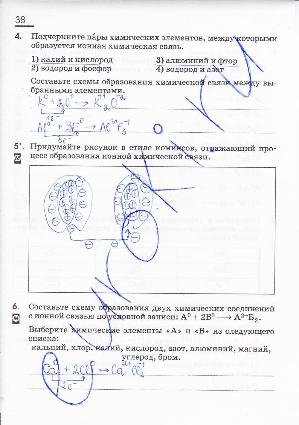 гдз 8 класс рабочая тетрадь страница 38 химия Габриелян, Сладков