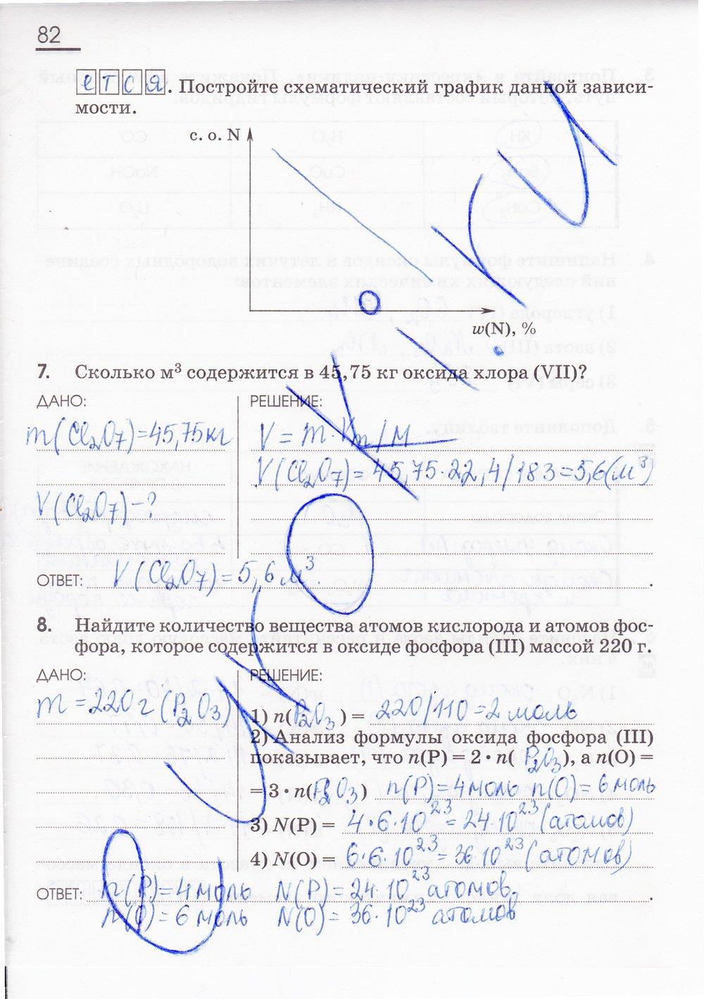 гдз 8 класс рабочая тетрадь страница 82 химия Габриелян, Сладков