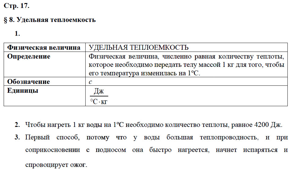 гдз 8 класс рабочая тетрадь страница 17 физика Касьянов, Дмитриева - Дрофа