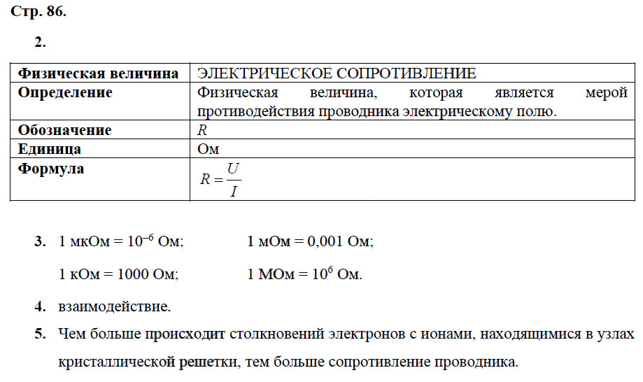 гдз 8 класс рабочая тетрадь страница 86 физика Касьянов, Дмитриева - Дрофа