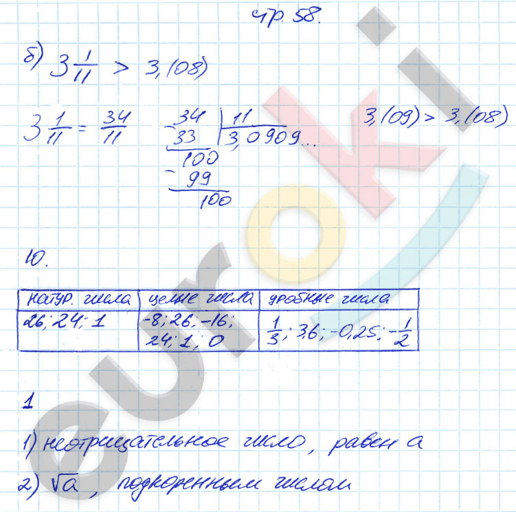 гдз 8 класс рабочая тетрадь часть 1 страница 58 алгебра Ключникова, Комиссарова