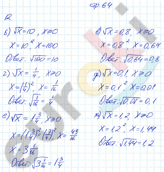 гдз 8 класс рабочая тетрадь часть 1 страница 64 алгебра Ключникова, Комиссарова