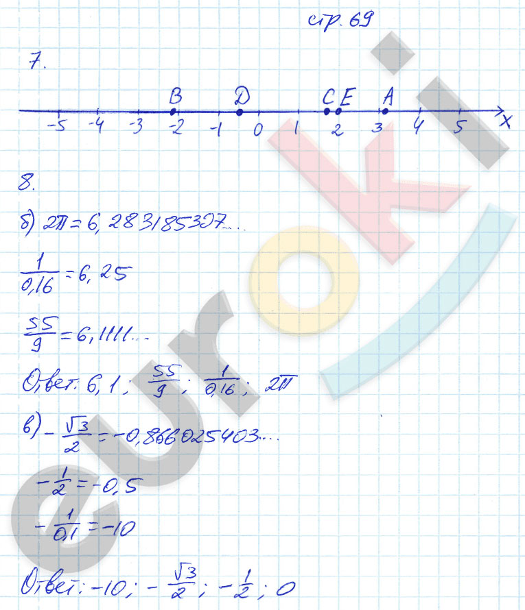 гдз 8 класс рабочая тетрадь часть 1 страница 69 алгебра Ключникова, Комиссарова