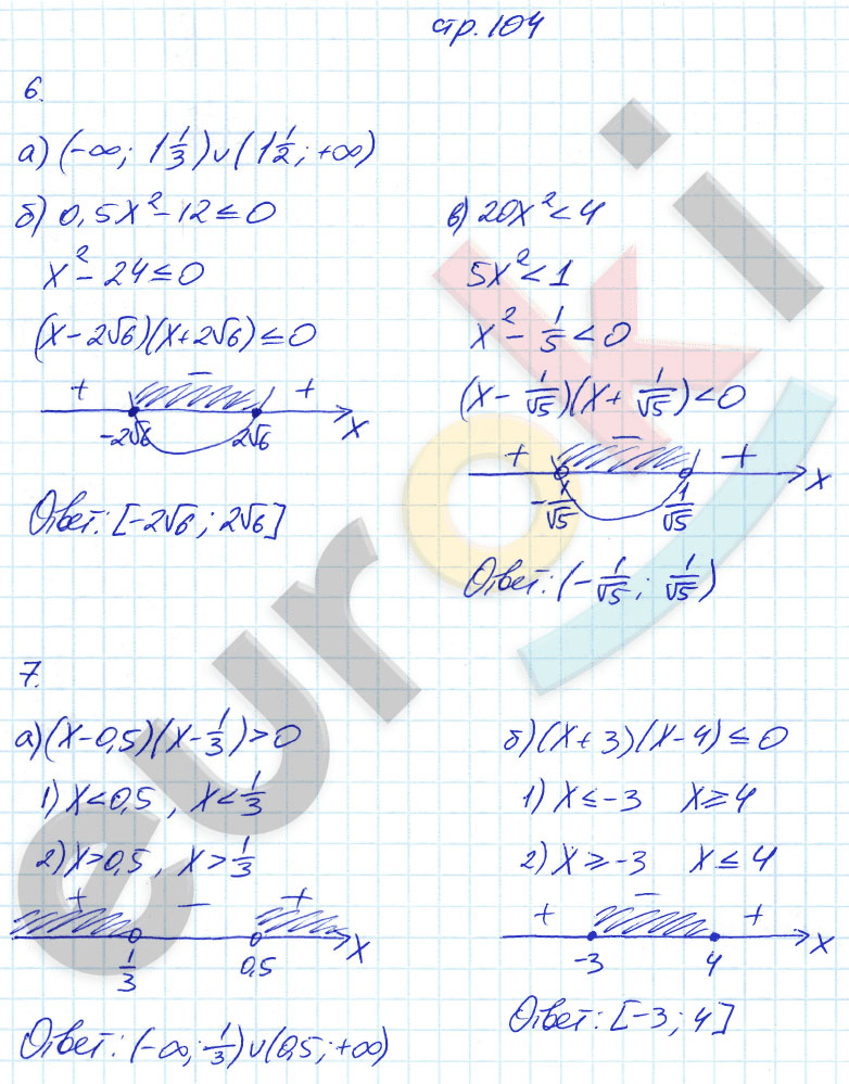 гдз 8 класс рабочая тетрадь часть 2 страница 104 алгебра Ключникова, Комиссарова