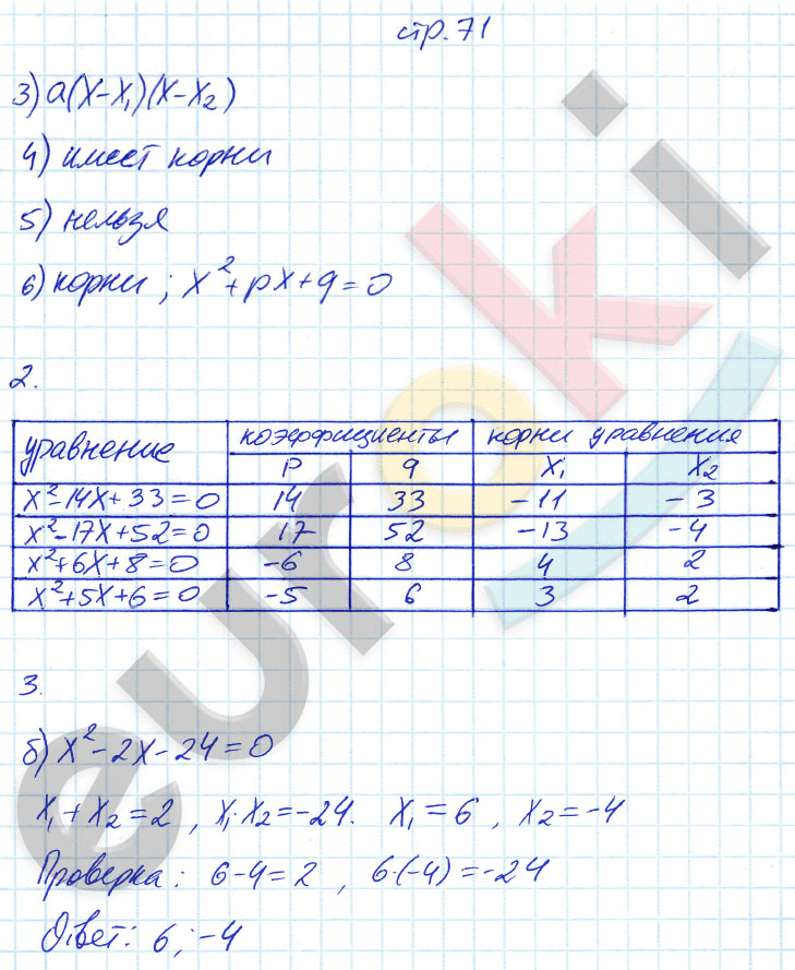 гдз 8 класс рабочая тетрадь часть 2 страница 71 алгебра Ключникова, Комиссарова