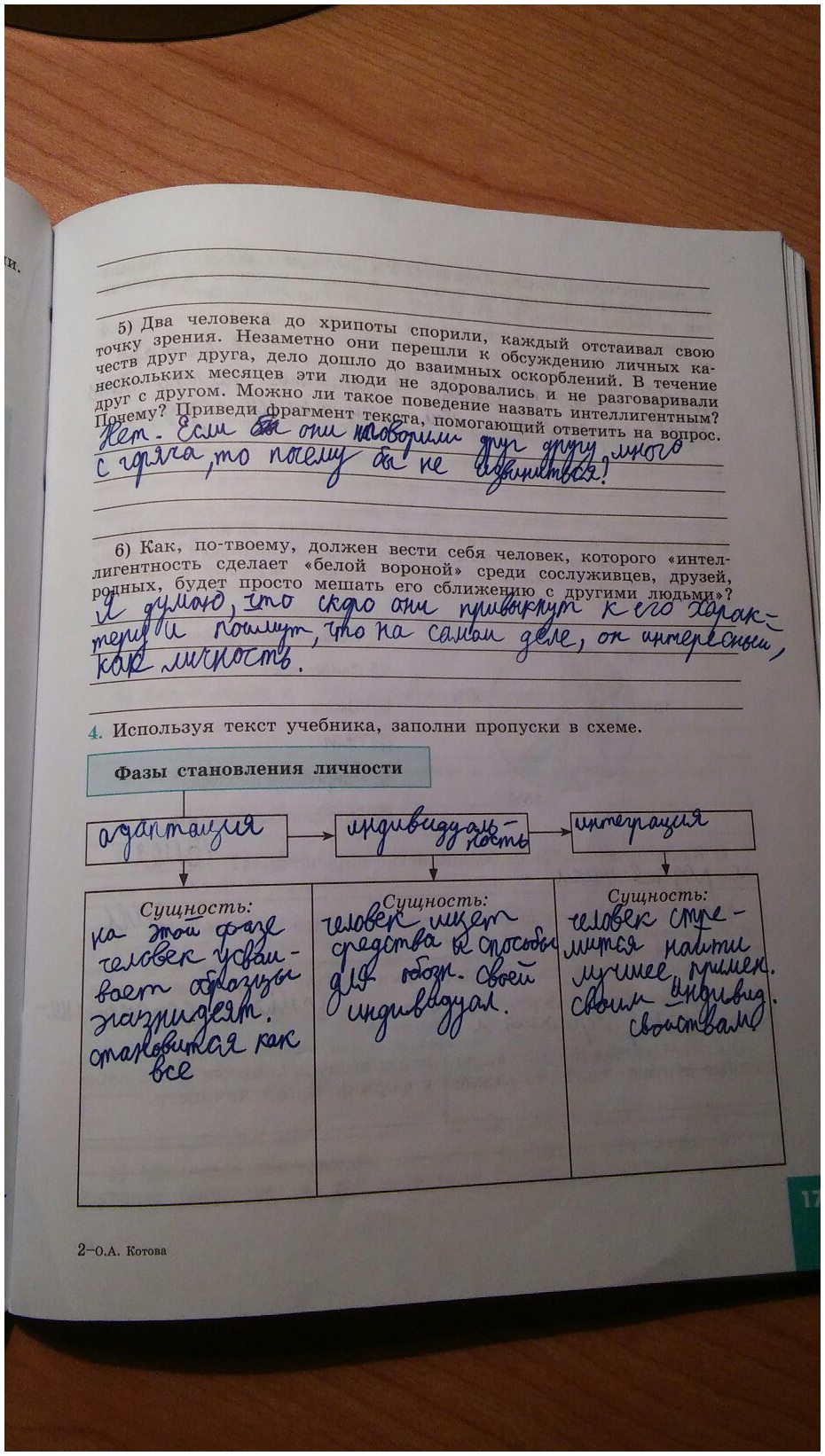 гдз 8 класс рабочая тетрадь страница 17 обществознание Котова, Лискова