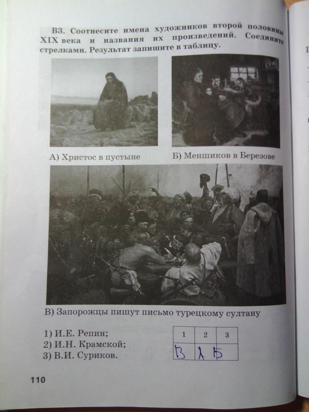 гдз 8 класс рабочая тетрадь страница 110 история Кружалов к учебнику Сахарова