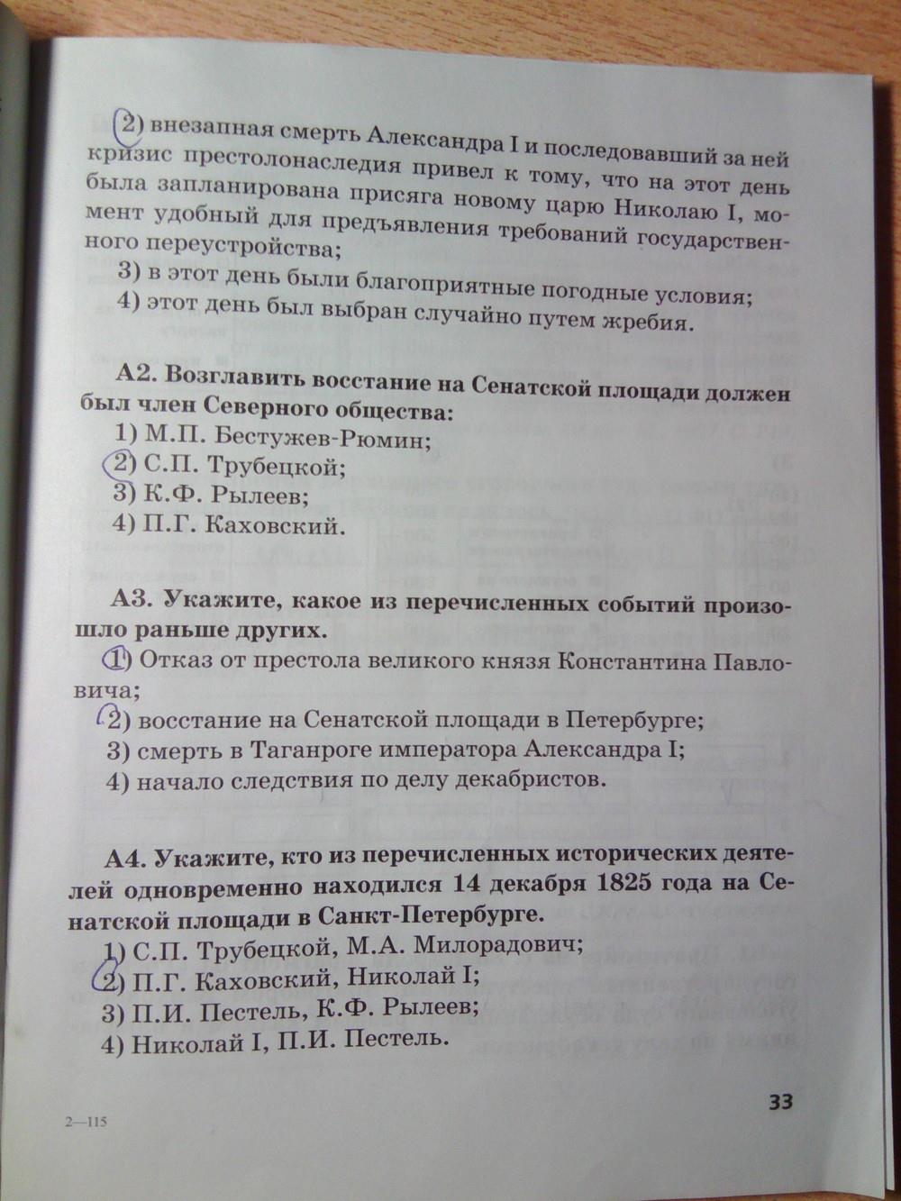 гдз 8 класс рабочая тетрадь страница 33 история Кружалов к учебнику Сахарова