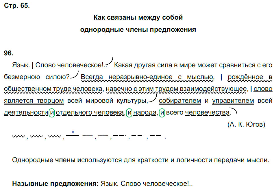 гдз 8 класс рабочая тетрадь страница 65 русский язык Кулаева