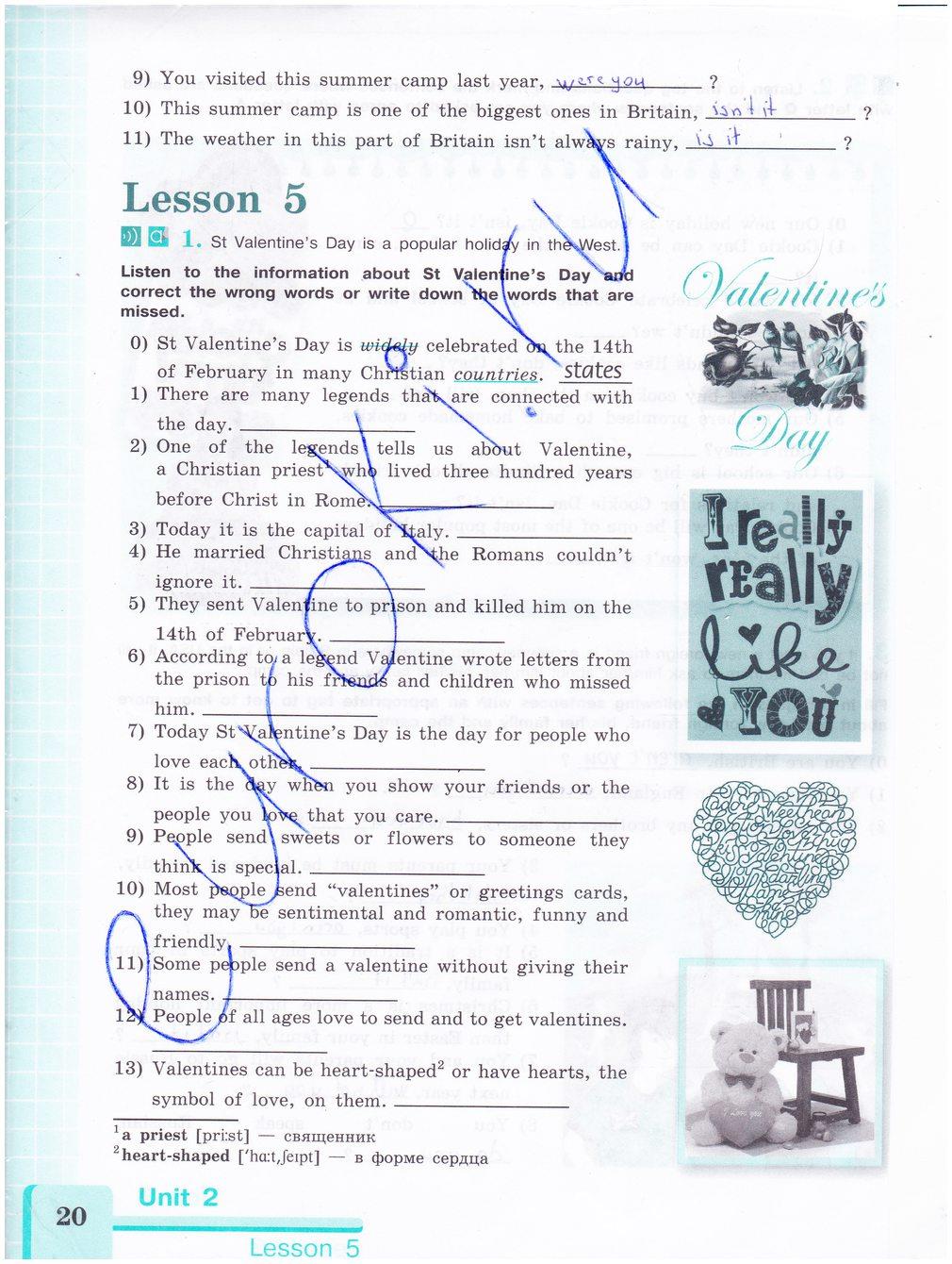 гдз 8 класс рабочая тетрадь страница 20 английский язык Кузовлев, Лапа