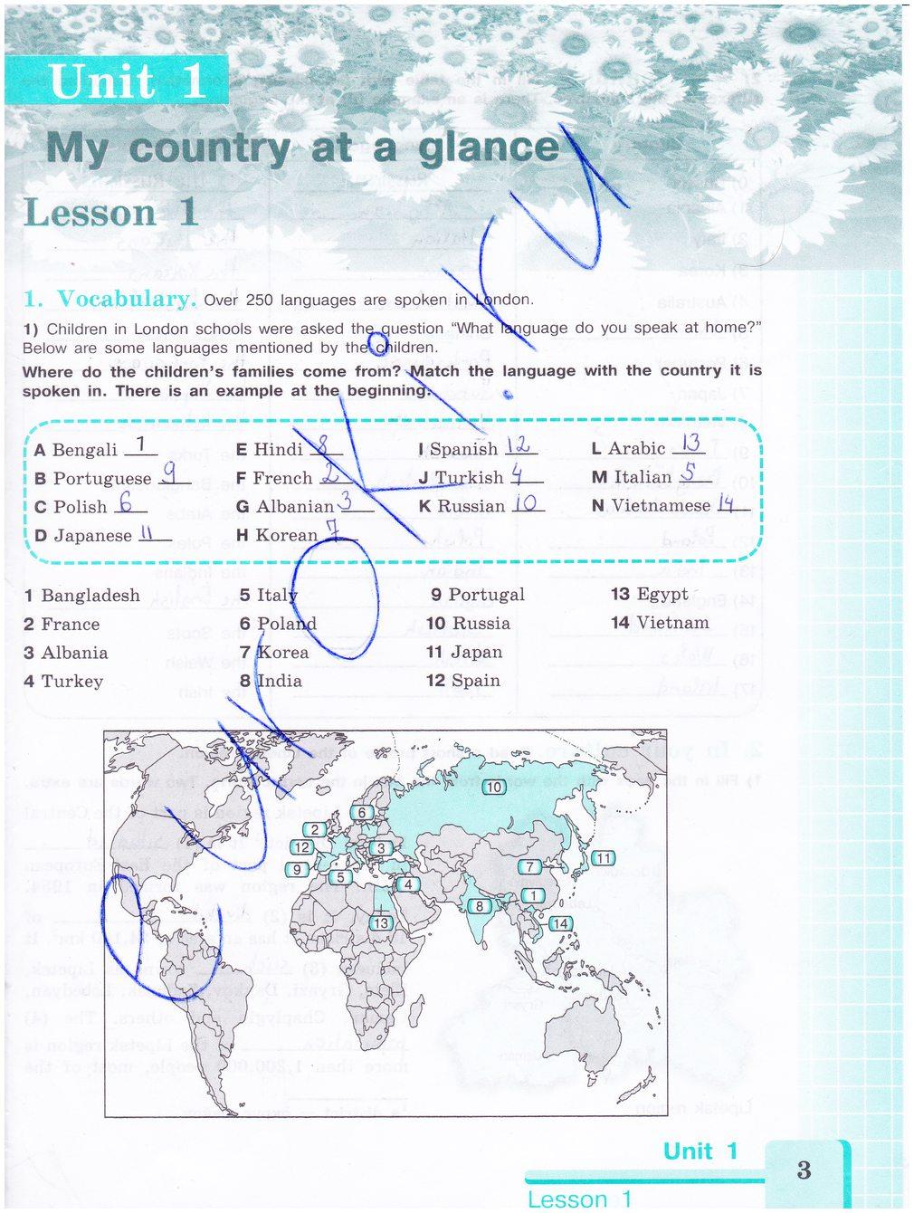 гдз 8 класс рабочая тетрадь страница 3 английский язык Кузовлев, Лапа
