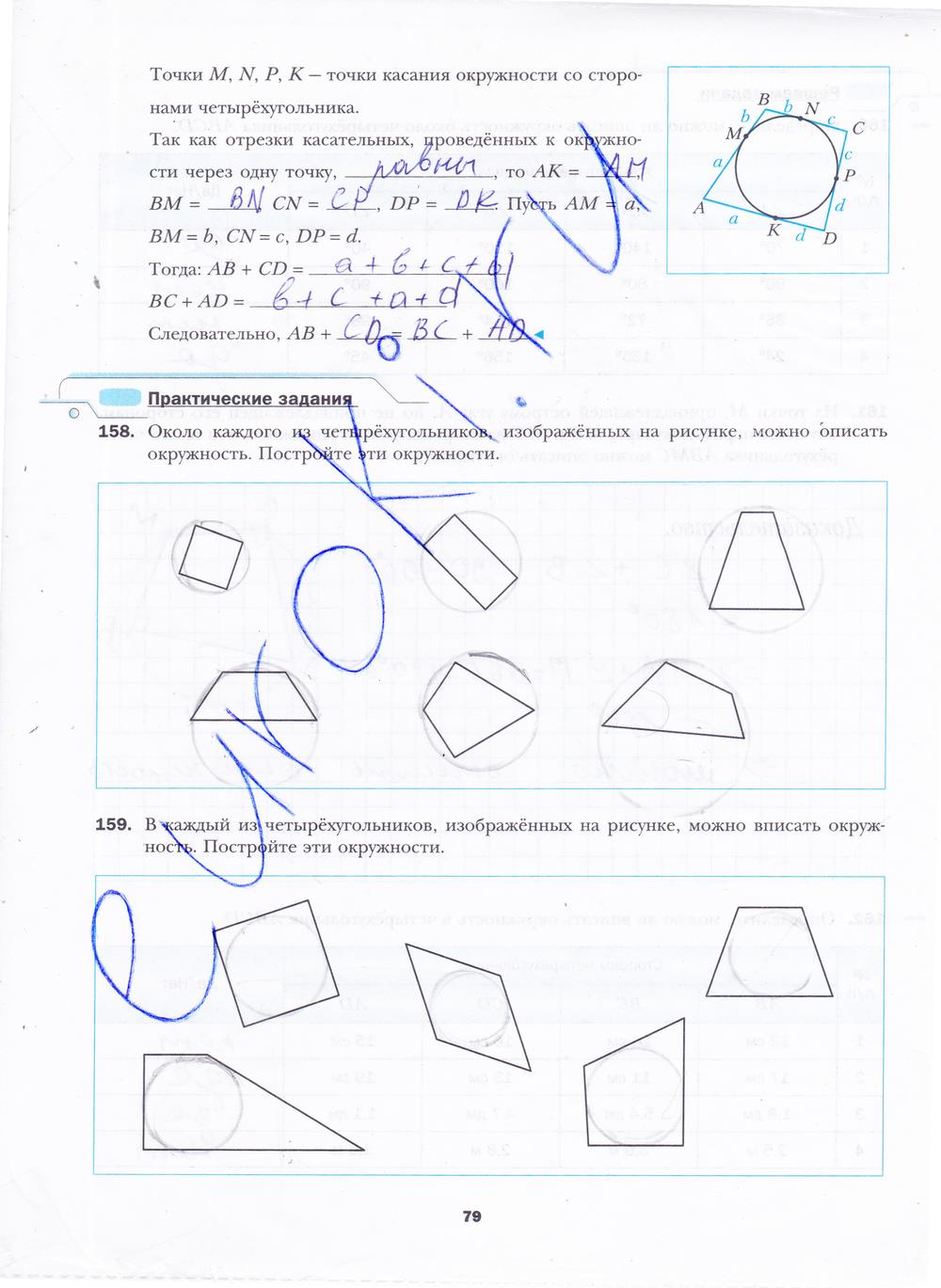 гдз 8 класс рабочая тетрадь часть 1 страница 79 геометрия Мерзляк, Полонский, Якир