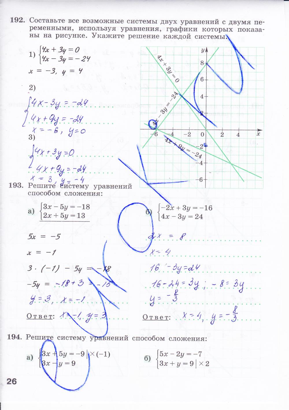 гдз 8 класс рабочая тетрадь часть 2 страница 26 алгебра Минаева, Рослова