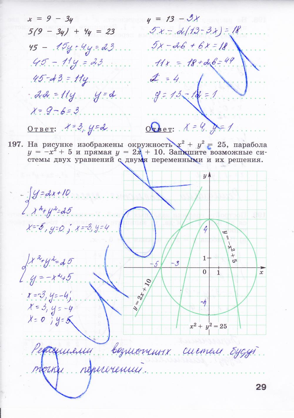 гдз 8 класс рабочая тетрадь часть 2 страница 29 алгебра Минаева, Рослова