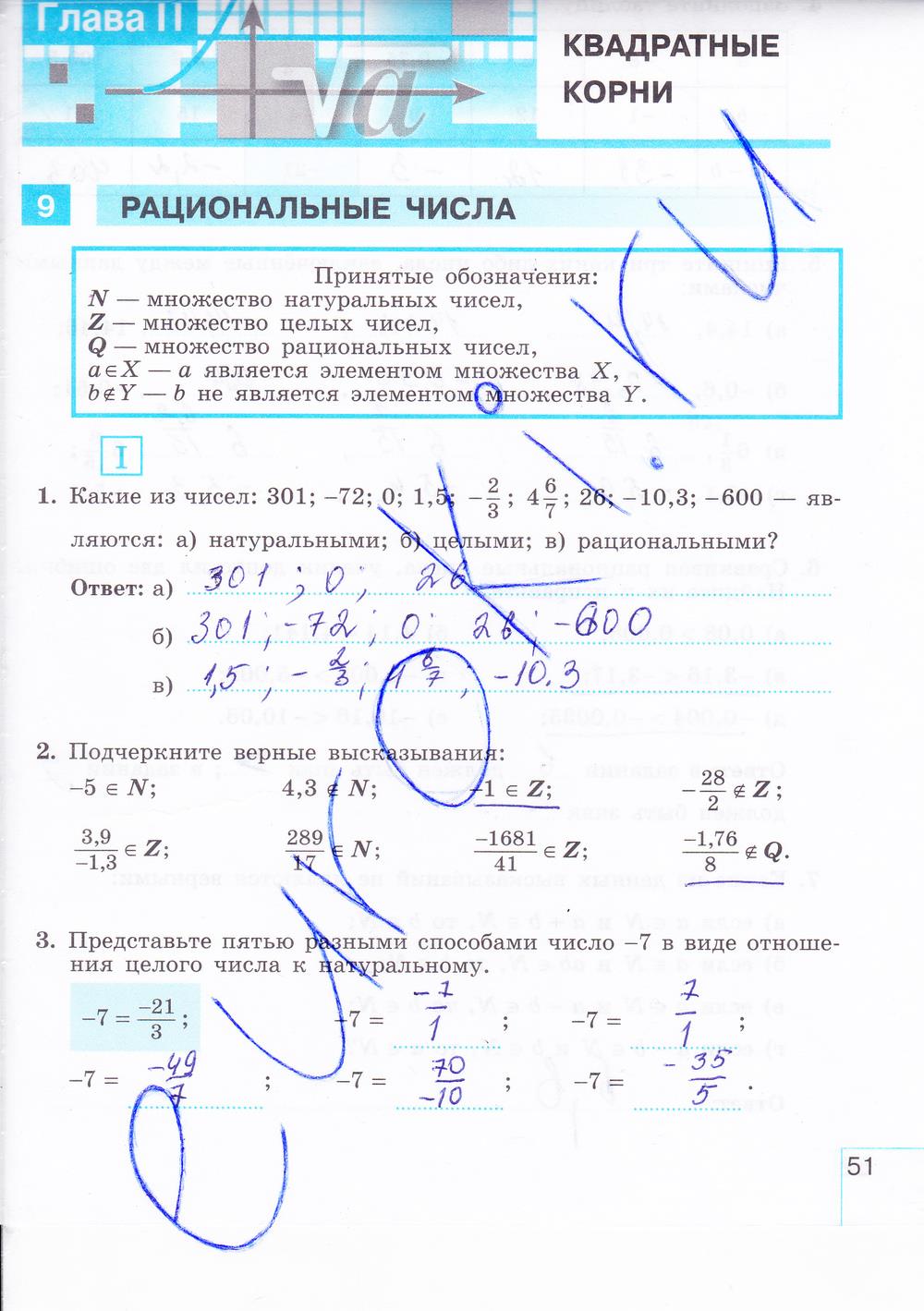 гдз 8 класс рабочая тетрадь часть 1 страница 51 алгебра Миндюк, Шлыкова