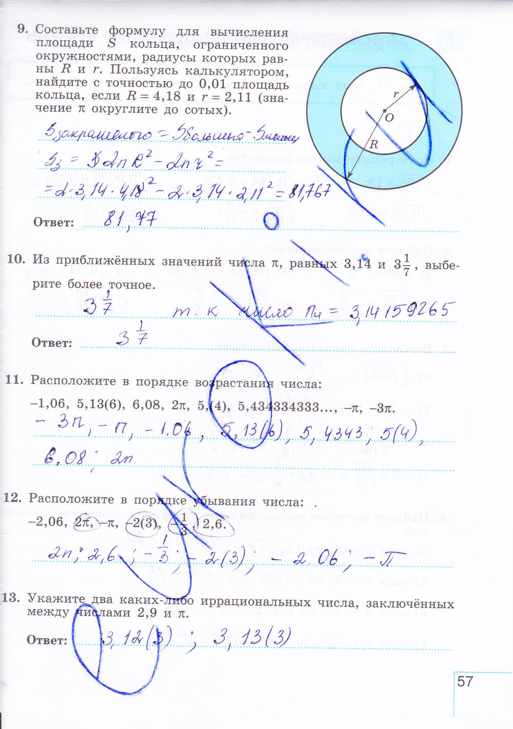 гдз 8 класс рабочая тетрадь часть 1 страница 57 алгебра Миндюк, Шлыкова