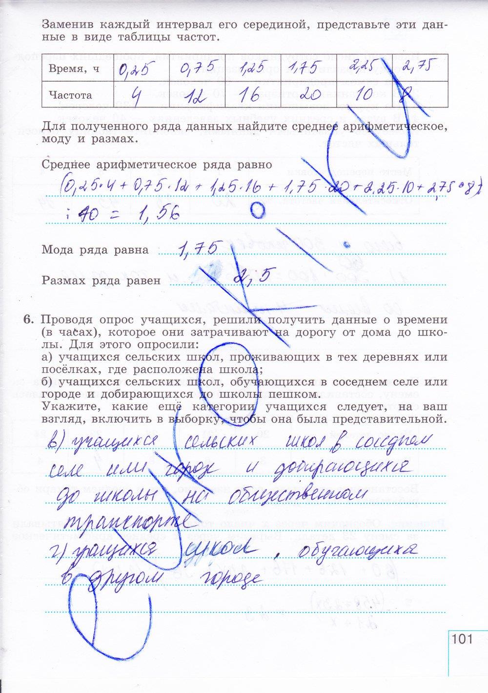 гдз 8 класс рабочая тетрадь часть 2 страница 101 алгебра Миндюк, Шлыкова