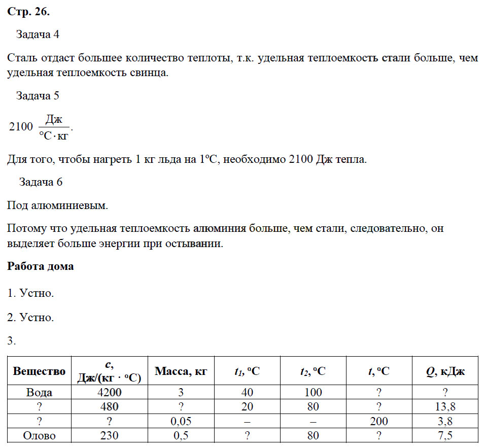гдз 8 класс рабочая тетрадь страница 26 физика Минькова, Иванова
