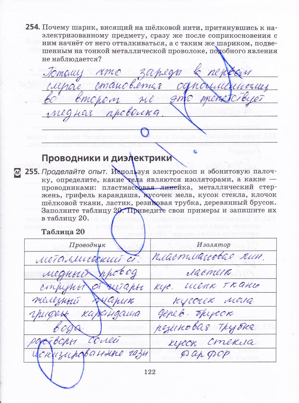 гдз 8 класс рабочая тетрадь страница 122 физика Пурышева, Важеевская