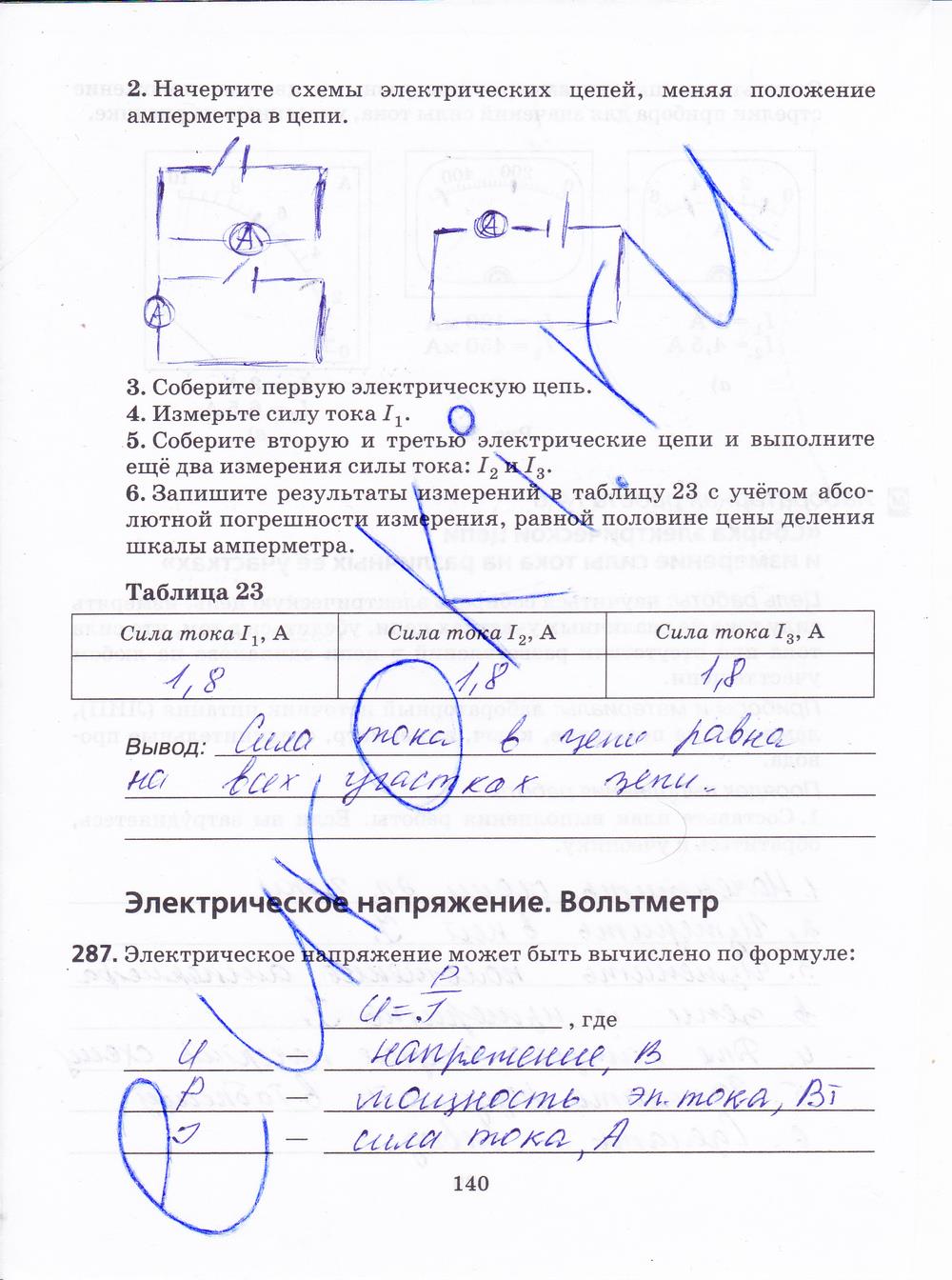 гдз 8 класс рабочая тетрадь страница 140 физика Пурышева, Важеевская