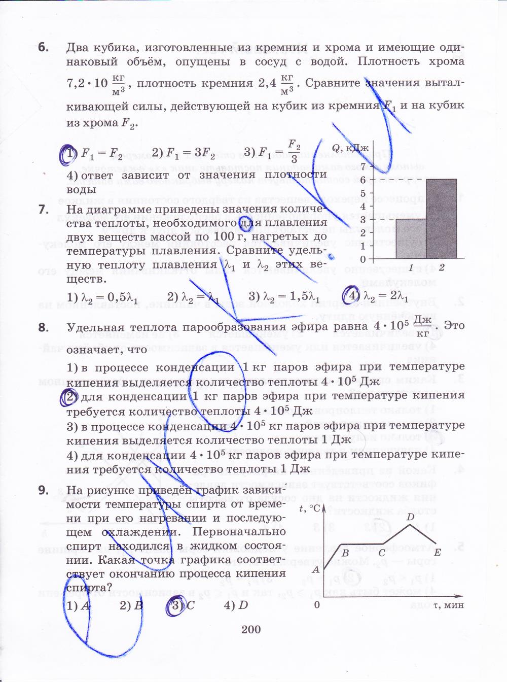 гдз 8 класс рабочая тетрадь страница 200 физика Пурышева, Важеевская