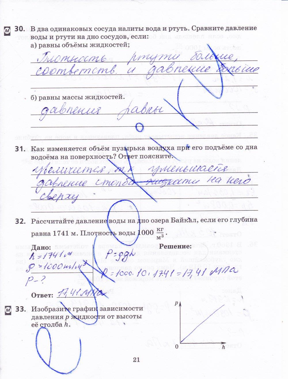 гдз 8 класс рабочая тетрадь страница 21 физика Пурышева, Важеевская