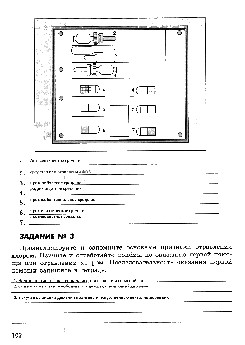 гдз 8 класс рабочая тетрадь страница 102 ОБЖ Смирнов, Хренников, Маслов