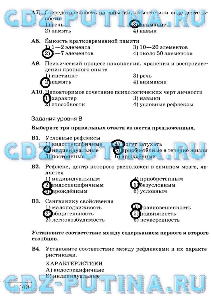 гдз 8 класс рабочая тетрадь страница 140 биология Сонин, Агафонова