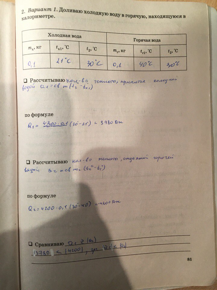 гдз 8 класс рабочая тетрадь страница 81 физика Степанова