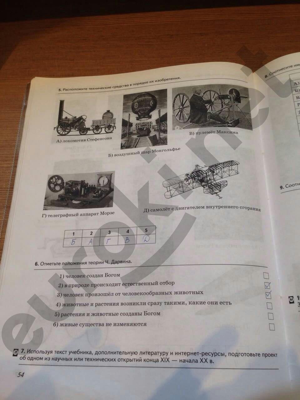 гдз 8 класс рабочая тетрадь страница 54 история Волкова, Пономарев