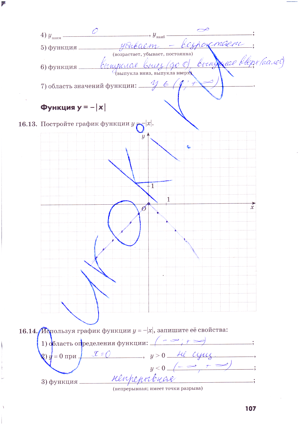 гдз 8 класс рабочая тетрадь часть 1 страница 107 алгебра Зубарева, Мильштейн
