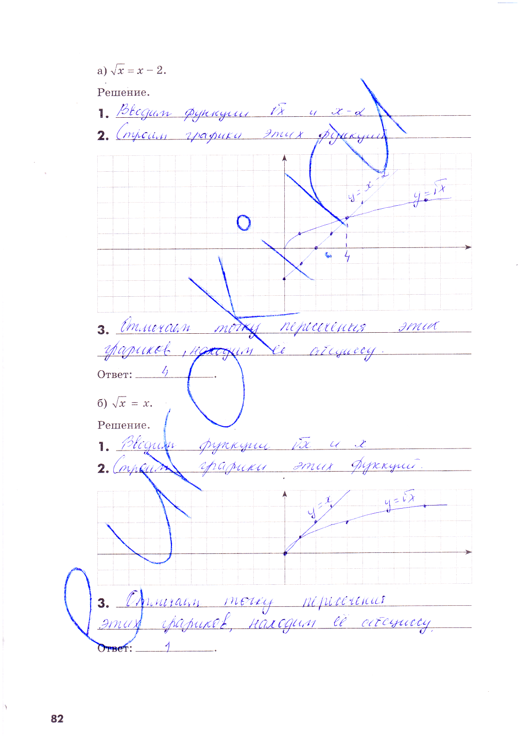 гдз 8 класс рабочая тетрадь часть 1 страница 82 алгебра Зубарева, Мильштейн