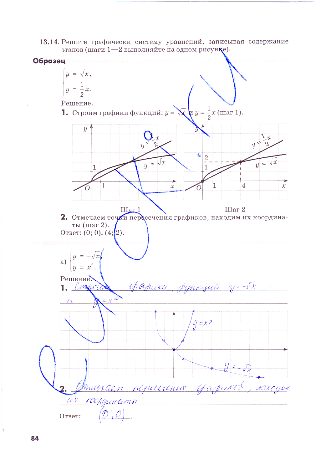 гдз 8 класс рабочая тетрадь часть 1 страница 84 алгебра Зубарева, Мильштейн