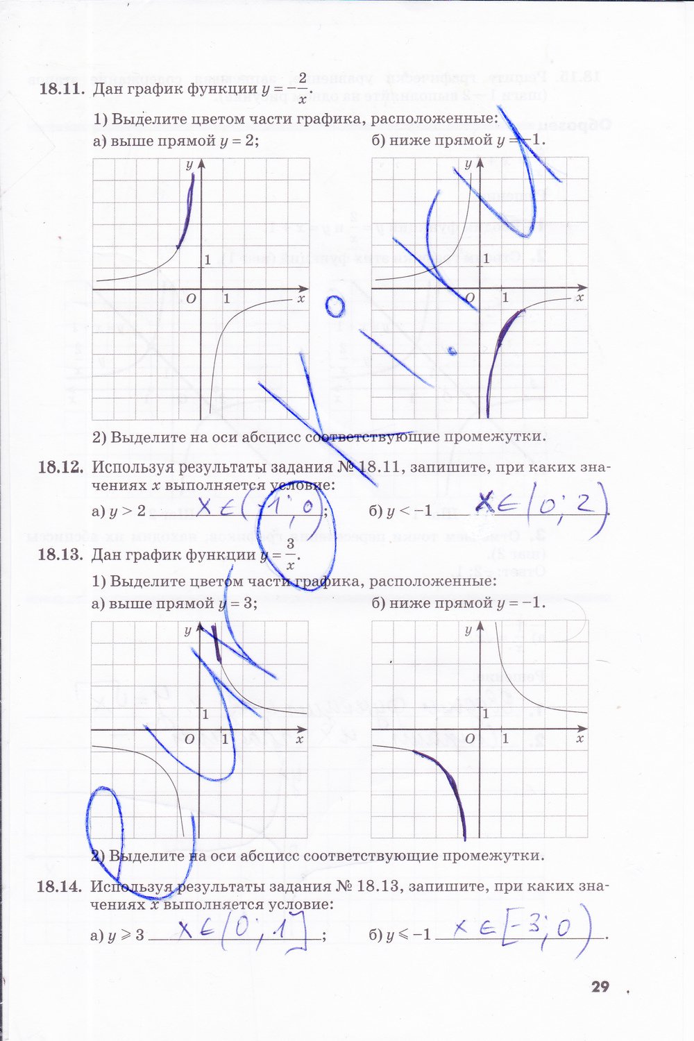 гдз 8 класс рабочая тетрадь часть 2 страница 29 алгебра Зубарева, Мильштейн