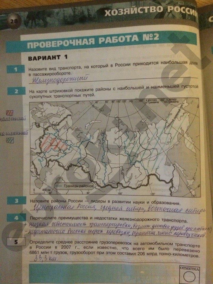 гдз 9 класс тетрадь-экзаменатор страница 28 география Барабанов